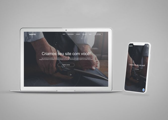 Mockup do site Superbiz em desktop e celular | O que é um site responsivo? - Superbiz